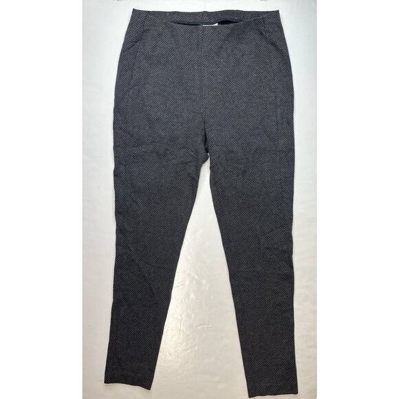 J Jill Ponte Knit Leggings Sz Medium Gray Houndstooth Pull On Stretch Pants - Picture 7 of 10